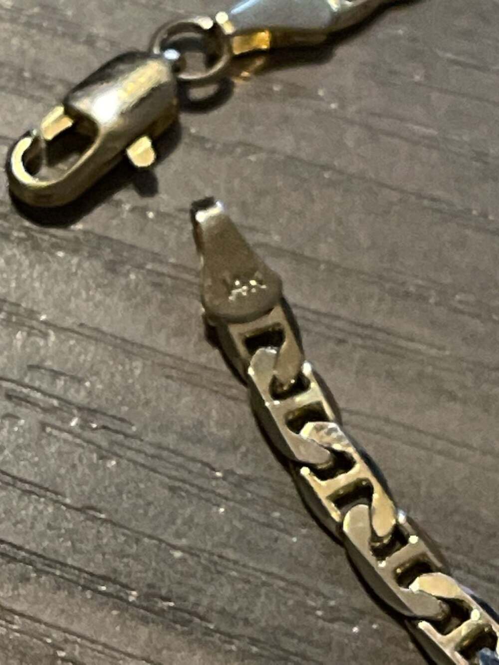 14K Gold Plated Mariner Anchor Chain Link Bracelet